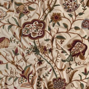 Antique fabric style embroidery for curtains and upholstery.