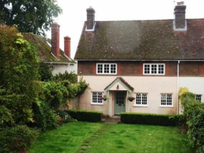 The cob cottage where I used to live in Hampshire with leaded windows – pretty but draughty!